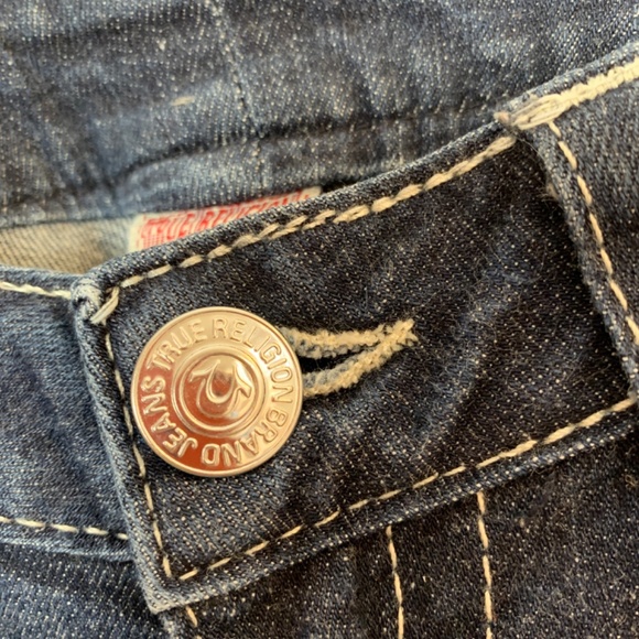 True Religion Hi-Rise Boot Jean Womens 29 X 30  Blue Rhinestone Pockets - Picture 11 of 15